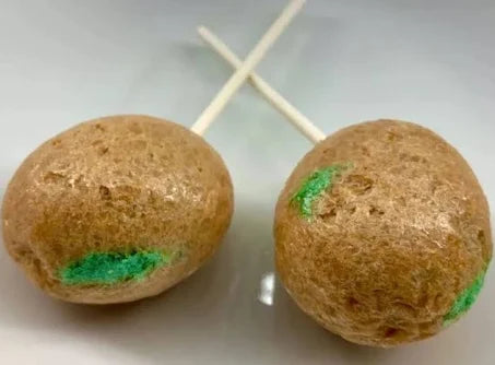 Freeze-Dried Caramel Apple Puffs on a Stick - Green Apple, Red McIntosh and Golden Delicious Flavors